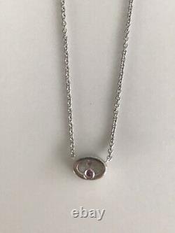 Authentic Diamond Oval Solitaire 0.20ct 18kt WHITE Gold Necklace by Roberto Coin