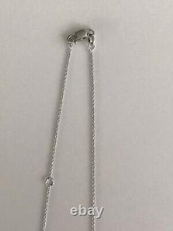 Authentic Diamond Oval Solitaire 0.20ct 18kt WHITE Gold Necklace by Roberto Coin