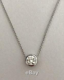 Authentic Diamond Solitaire 0.38ct 18kt WHITE Gold Necklace by Roberto Coin