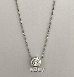 Authentic Diamond Solitaire 0.38ct 18kt WHITE Gold Necklace by Roberto Coin