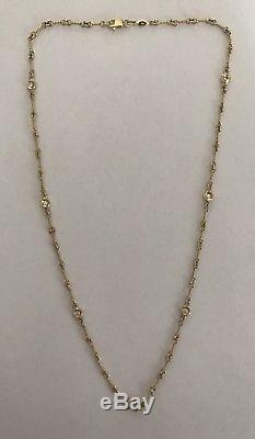 Authentic Dog-Bone 7 Station diamond18 Yellow gold, Necklace-Roberto Coin