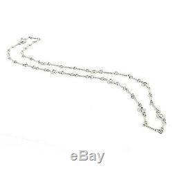 Authentic Dog-Bone Station 18 White gold, 7 diamonds Necklace by Roberto Coin