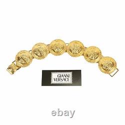 Authentic Gianni Versace Gold-tone Medusa coin bracelet