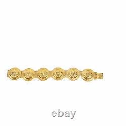 Authentic Gianni Versace Gold-tone Medusa coin bracelet