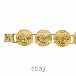 Authentic Gianni Versace Gold-tone Medusa coin bracelet