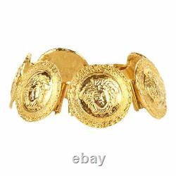 Authentic Gianni Versace Gold-tone Medusa coin bracelet