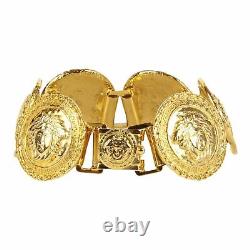 Authentic Gianni Versace Gold-tone Medusa coin bracelet