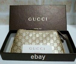 Authentic Gucci Micro Guccissima Zip Coin Purse Case Wallet Pouch Gold Key Ring