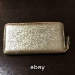 Authentic Gucci Soho Zip-around Zippy Gg Long Wallet Gold Coin Purse Leather