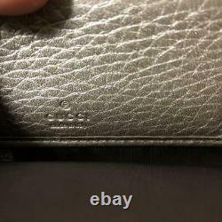 Authentic Gucci Soho Zip-around Zippy Gg Long Wallet Gold Coin Purse Leather