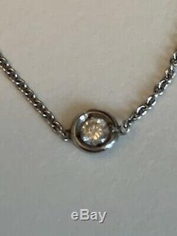 Authentic ROBERTO COIN 18K White Gold, 7 Station Diamond by Inch Necklace, BIN