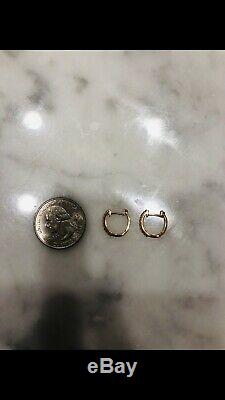 Authentic Roberto Coin 18K Yellow Gold Diamond Hoop Earrings Made In Italy