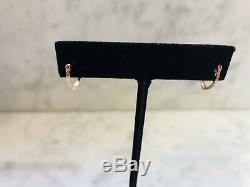 Authentic Roberto Coin 18K Yellow Gold Diamond Hoop Earrings Made In Italy