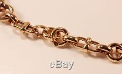 Authentic Roberto Coin 18k Rose Gold Chain Link Oval Roud Necklace Big Bold Look