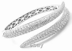 Authentic! Roberto Coin 18k White Gold Diamond Cobra Bangle Bracelet