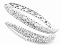 Authentic! Roberto Coin 18k White Gold Diamond Cobra Bangle Bracelet