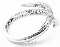 Authentic! Roberto Coin 18k White Gold Diamond Cobra Bangle Bracelet