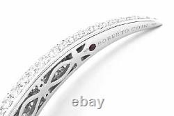 Authentic! Roberto Coin 18k White Gold Diamond Cobra Bangle Bracelet