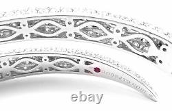 Authentic! Roberto Coin 18k White Gold Diamond Cobra Bangle Bracelet