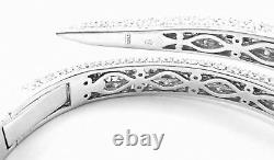 Authentic! Roberto Coin 18k White Gold Diamond Cobra Bangle Bracelet