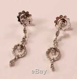 Authentic Roberto Coin 18k White Gold Diamonds Chandelier Circle Drop Earrings