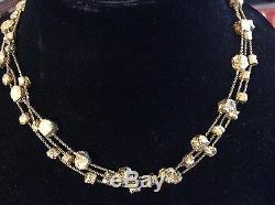 Authentic Roberto Coin 18k yellow gold triple strand necklace