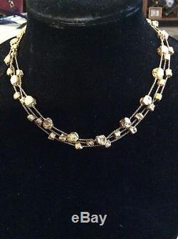 Authentic Roberto Coin 18k yellow gold triple strand necklace