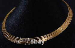 Authentic Roberto Coin 750 18K Solid Gold Station Beaded Collar Omega Necklace