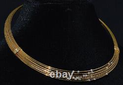 Authentic Roberto Coin 750 18K Solid Gold Station Beaded Collar Omega Necklace