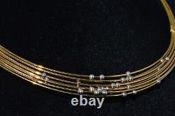 Authentic Roberto Coin 750 18K Solid Gold Station Beaded Collar Omega Necklace