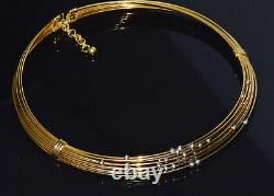 Authentic Roberto Coin 750 18K Solid Gold Station Beaded Collar Omega Necklace