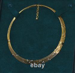 Authentic Roberto Coin 750 18K Solid Gold Station Beaded Collar Omega Necklace