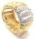 Authentic! Roberto Coin Elephant Skin Domed 18k Yellow Gold Diamond Band Ring