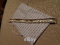 Authentic Roberto Coin Elephant Skin Domed 18k Yellow Gold Diamond Bracelet