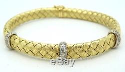 Authentic Roberto Coin Primavera 18K Gold Bracelet With Diamonds