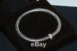 Authentic Roberto Coin Primavera Diamond 18K White Gold Bangle Bracelet With Box