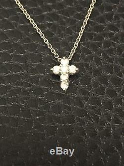 Authentic Roberto Coin Tiny Treasures Diamond Baby Cross Necklace New