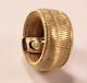 Authentic Roberto Coin Weave Woven 18k Yellow Gold Wide Band Ring Us-7/t54/uk-o