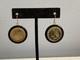 Authentic Signed Milor Italy 14kt Gold & Onyx Italian Coin Earrings Must See Nr