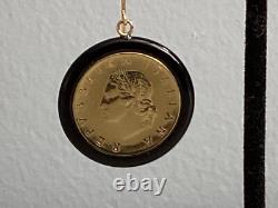 Authentic Signed Milor Italy 14kt Gold & Onyx Italian Coin Earrings Must See Nr