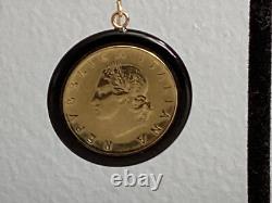 Authentic Signed Milor Italy 14kt Gold & Onyx Italian Coin Earrings Must See Nr