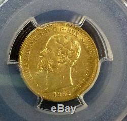 BJSTAMPS 1852 Sardinia 20L GOLD Italy. 1866 oz AGW. 900 gold PCGS AU 53
