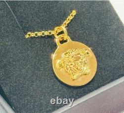 BNWT Versace Medusa Gold Coin Pendant Necklace