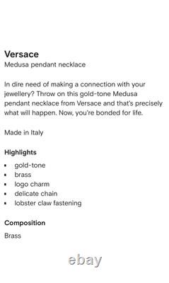 BNWT Versace Medusa Gold Coin Pendant Necklace