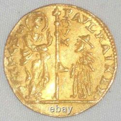 Beautiful 1779-89 Gold Coin Venice Italy Ducat Zecchino Paolo Rainier KM 714 AU+
