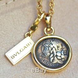 Beautiful Classic Bvlgari 18kt Yellow Gold Monete Pendant Necklace Ancient Coin