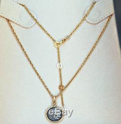 Beautiful Classic Bvlgari 18kt Yellow Gold Monete Pendant Necklace Ancient Coin