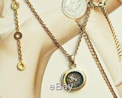 Beautiful Classic Bvlgari 18kt Yellow Gold Monete Pendant Necklace Ancient Coin