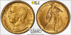 Best Price! ITALY 50 Lire 1931-R Year IX Rome Vittorio Emanuele III PCGS MS-65