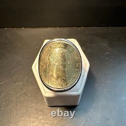 Bold Silver White Bronze Gold Lire Coin Ring Milor Italy Sz 8